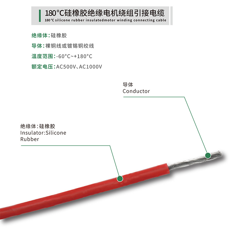 180℃硅橡膠絕緣電機繞組引接電纜